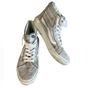 Vans distressed leather high top sneakers women’s 7.5